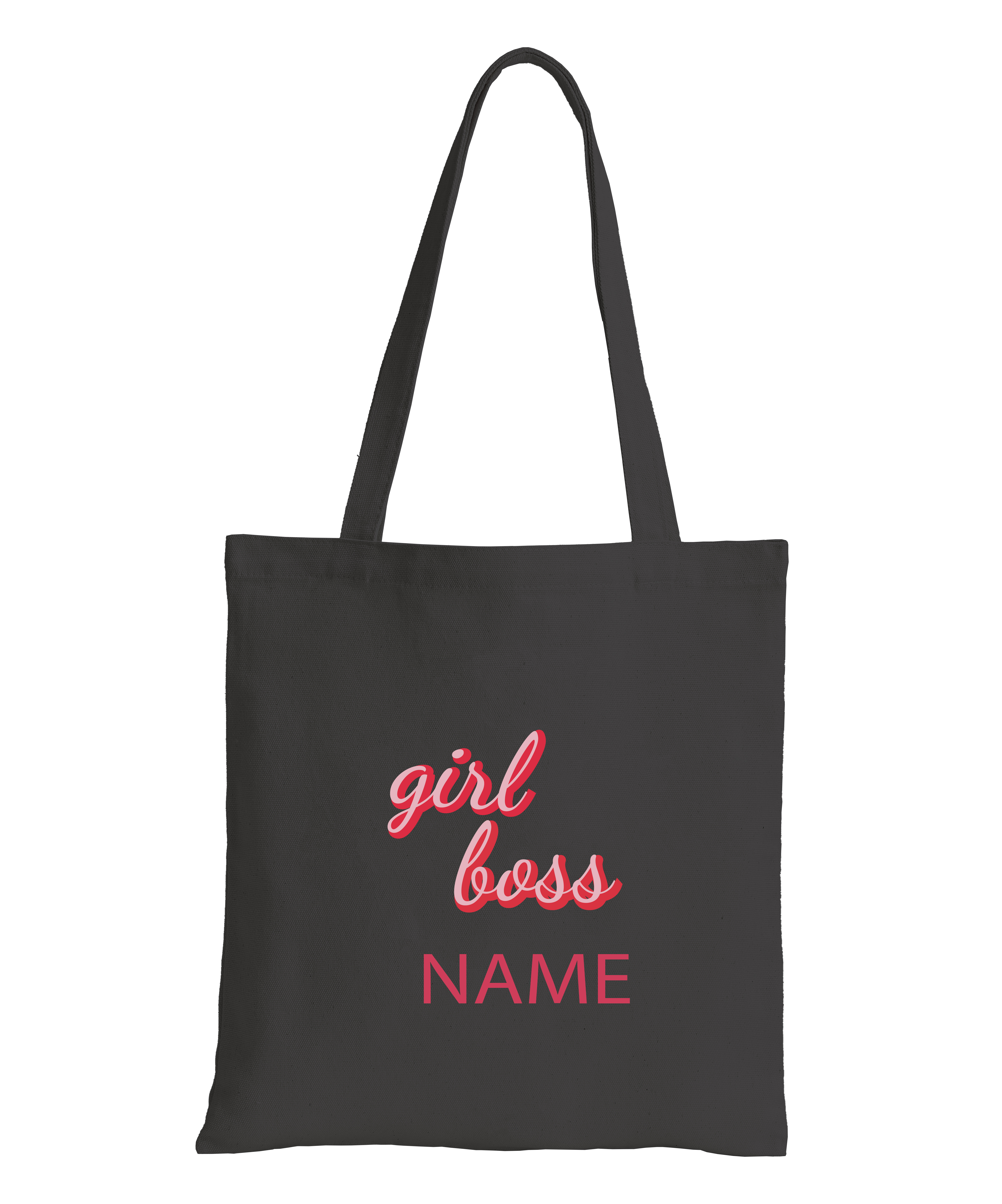 Personalised Girl Boss Cotton Eco-friendly Black Tote Bag